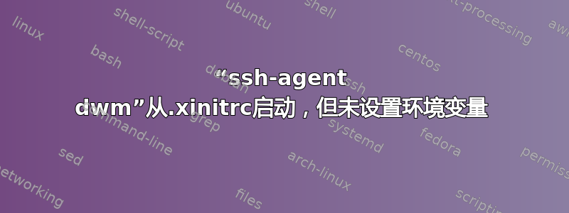 “ssh-agent dwm”从.xinitrc启动，但未设置环境变量