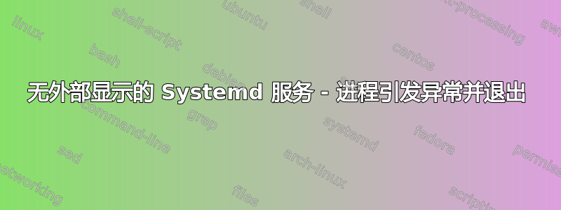 无外部显示的 Systemd 服务 - 进程引发异常并退出