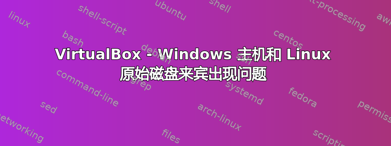 VirtualBox - Windows 主机和 Linux 原始磁盘来宾出现问题