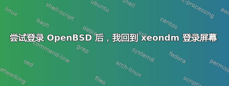 尝试登录 OpenBSD 后，我回到 xeondm 登录屏幕