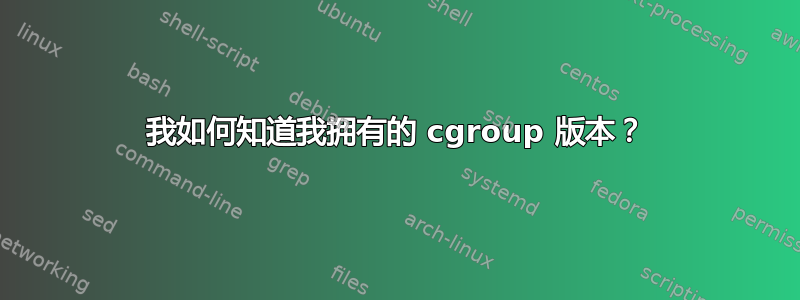 我如何知道我拥有的 cgroup 版本？