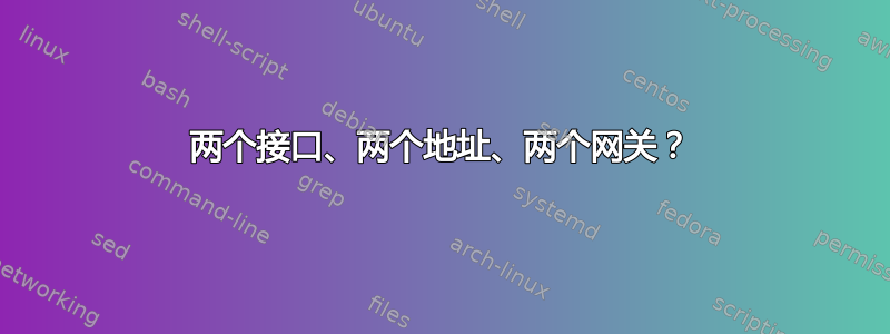 两个接口、两个地址、两个网关？