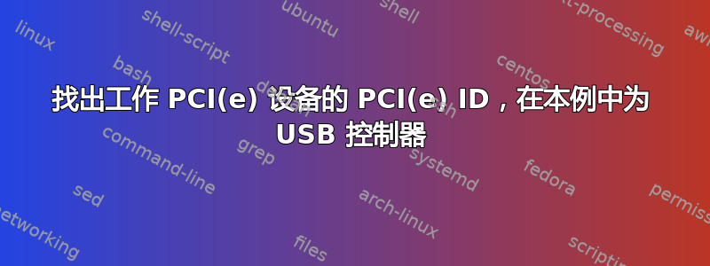 找出工作 PCI(e) 设备的 PCI(e) ID，在本例中为 USB 控制器