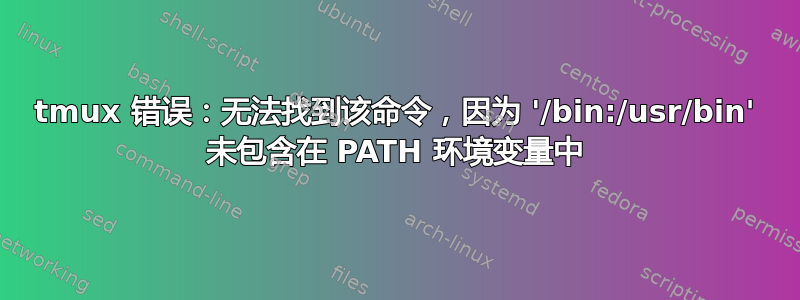 tmux 错误：无法找到该命令，因为 '/bin:/usr/bin' 未包含在 PATH 环境变量中