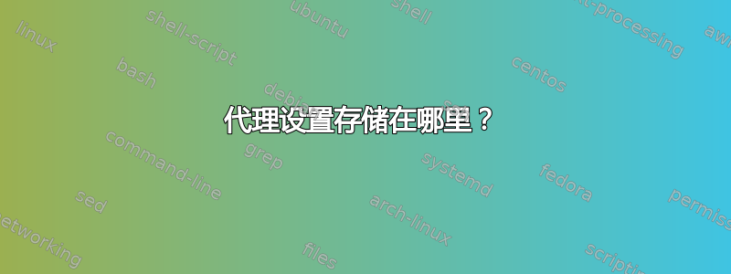 代理设置存储在哪里？