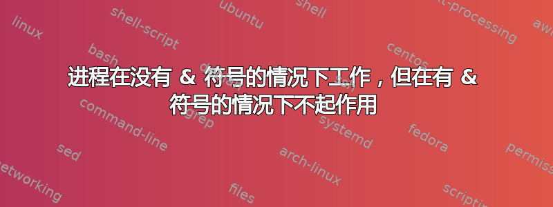 进程在没有 & 符号的情况下工作，但在有 & 符号的情况下不起作用