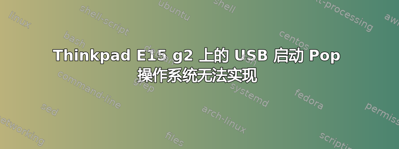 Thinkpad E15 g2 上的 USB 启动 Pop 操作系统无法实现