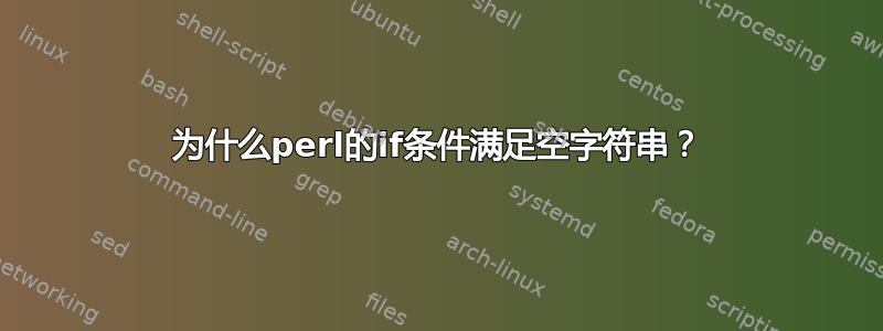 为什么perl的if条件满足空字符串？