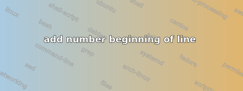 add number beginning of line