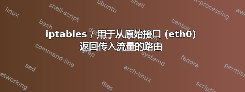 iptables / 用于从原始接口 (eth0) 返回传入流量的路由