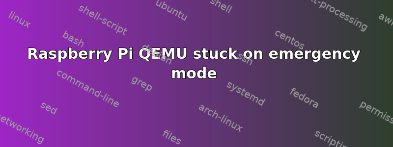 Raspberry Pi QEMU stuck on emergency mode