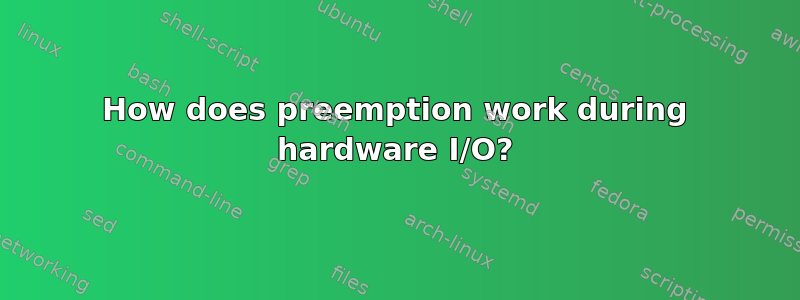 How does preemption work during hardware I/O?