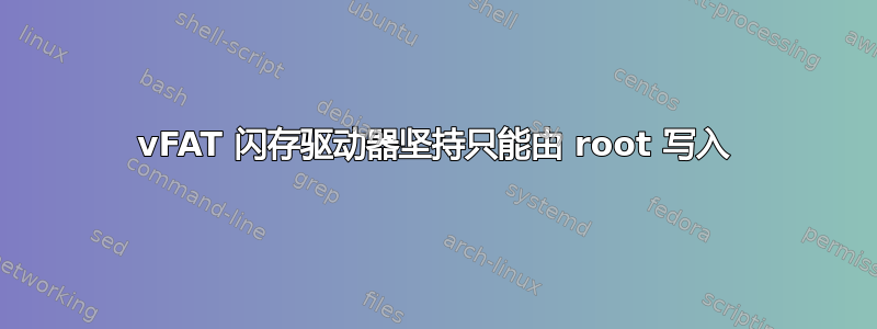 vFAT 闪存驱动器坚持只能由 root 写入