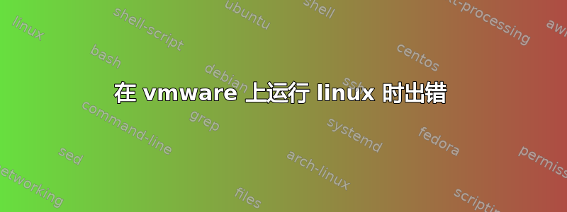 在 vmware 上运行 linux 时出错