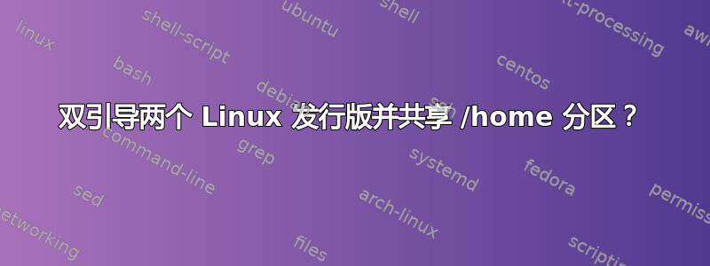 双引导两个 Linux 发行版并共享 /home 分区？