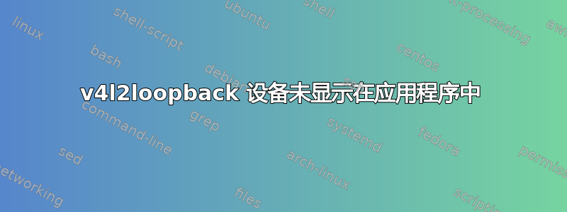 v4l2loopback 设备未显示在应用程序中