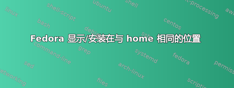 Fedora 显示/安装在与 home 相同的位置