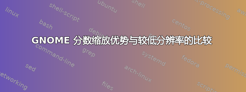 GNOME 分数缩放优势与较低分辨率的比较