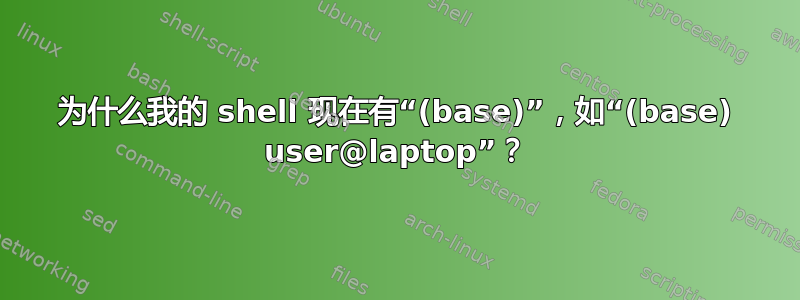 为什么我的 shell 现在有“(base)”，如“(base) user@laptop”？