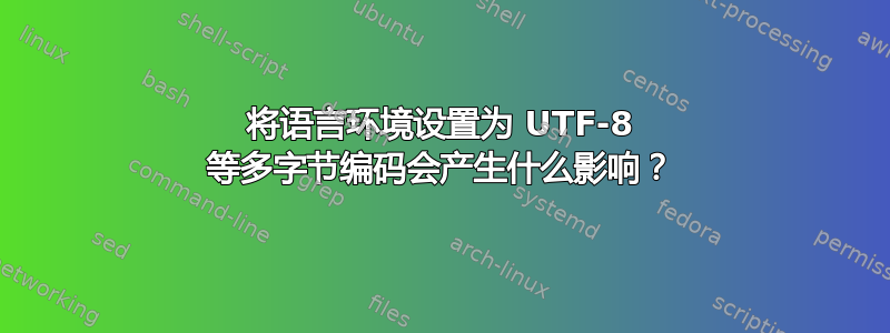 将语言环境设置为 UTF-8 等多字节编码会产生什么影响？