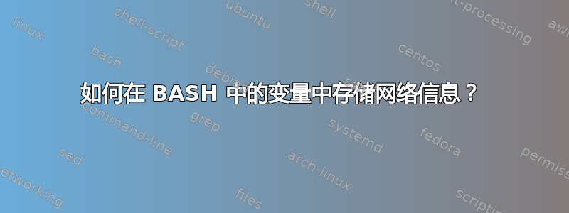 如何在 BASH 中的变量中存储网络信息？