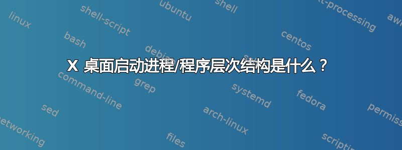 X 桌面启动进程/程序层次结构是什么？