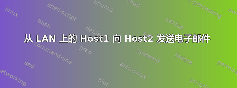 从 LAN 上的 Host1 向 Host2 发送电子邮件