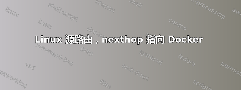 Linux 源路由，nexthop 指向 Docker