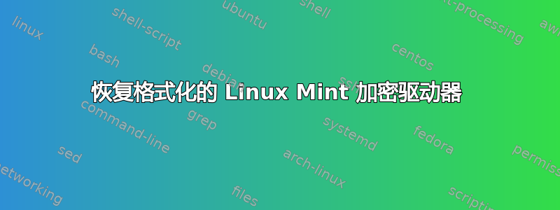 恢复格式化的 Linux Mint 加密驱动器