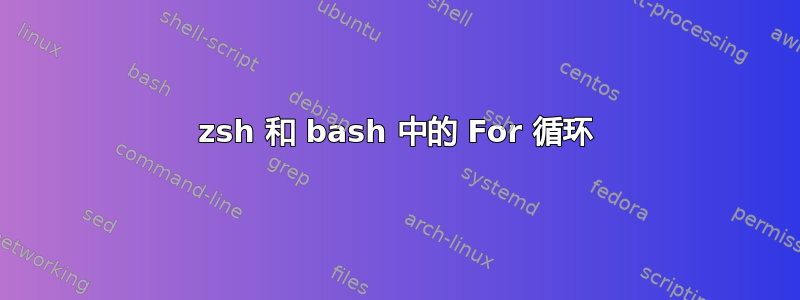 zsh 和 bash 中的 For 循环