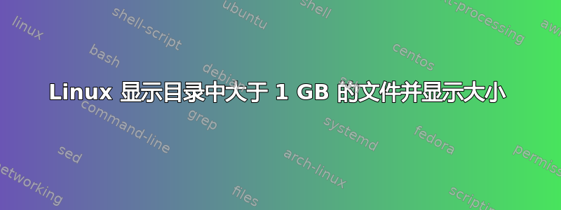 Linux 显示目录中大于 1 GB 的文件并显示大小