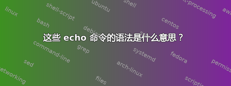 这些 echo 命令的语法是什么意思？