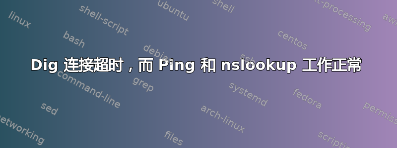 Dig 连接超时，而 Ping 和 nslookup 工作正常