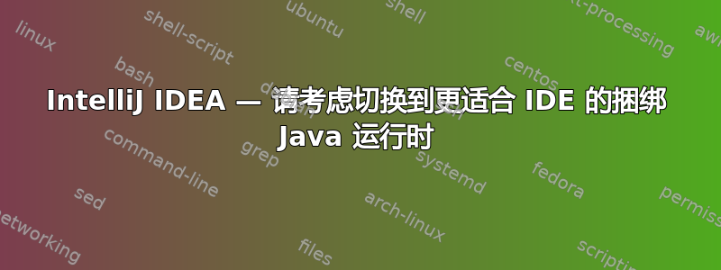 IntelliJ IDEA — 请考虑切换到更适合 IDE 的捆绑 Java 运行时