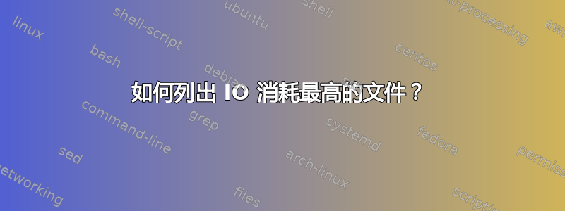 如何列出 IO 消耗最高的文件？