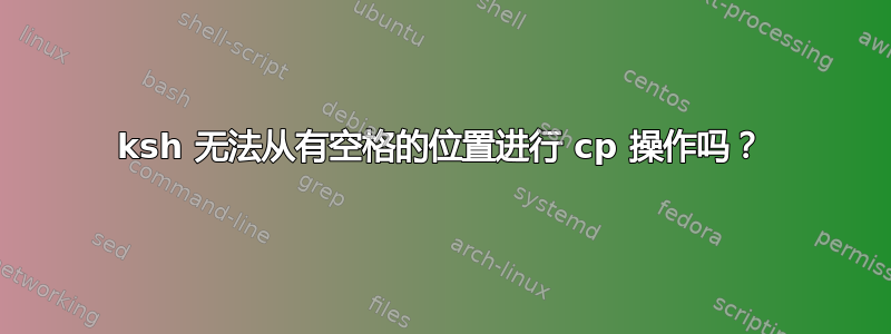 ksh 无法从有空格的位置进行 cp 操作吗？