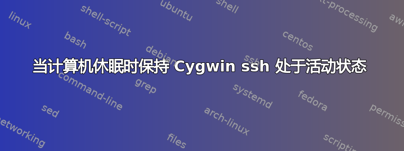 当计算机休眠时保持 Cygwin ssh 处于活动状态