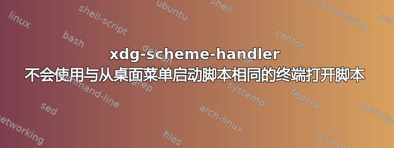 xdg-scheme-handler 不会使用与从桌面菜单启动脚本相同的终端打开脚本