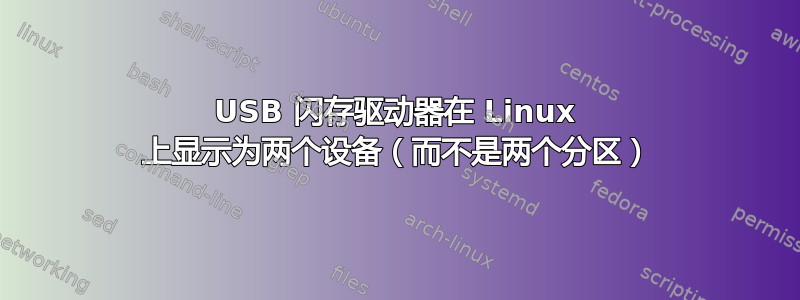 USB 闪存驱动器在 Linux 上显示为两个设备（而不是两个分区）