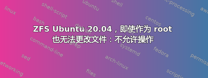 ZFS Ubuntu 20.04，即使作为 root 也无法更改文件：不允许操作