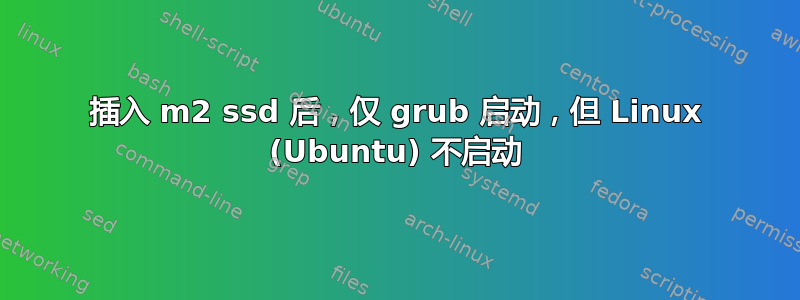 插入 m2 ssd 后，仅 grub 启动，但 Linux (Ubuntu) 不启动