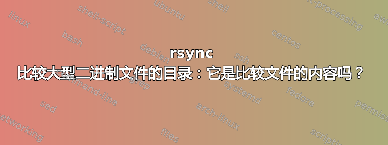 rsync 比较大型二进制文件的目录：它是比较文件的内容吗？