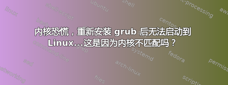 内核恐慌，重新安装 grub 后无法启动到 Linux...这是因为内核不匹配吗？