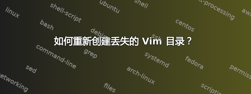 如何重新创建丢失的 Vim 目录？