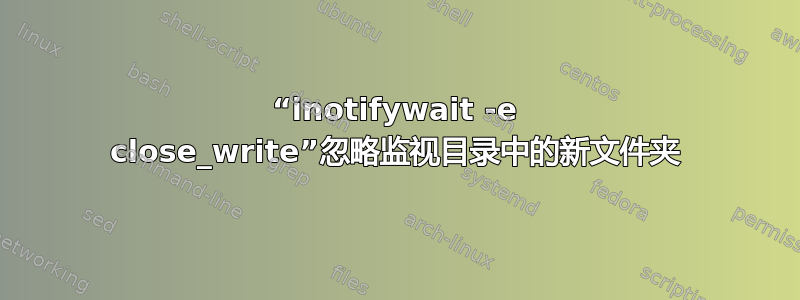 “inotifywait -e close_write”忽略监视目录中的新文件夹