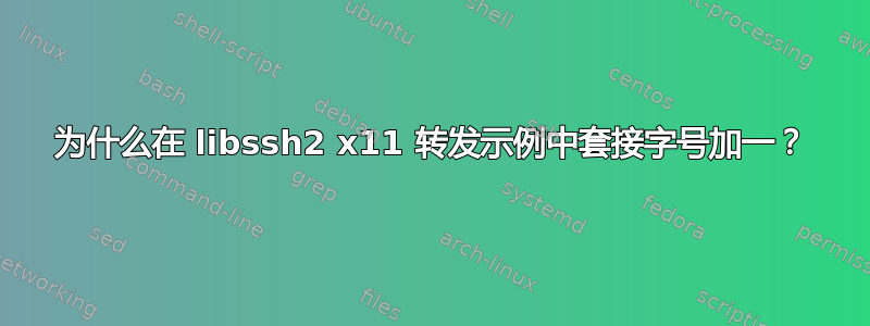 为什么在 libssh2 x11 转发示例中套接字号加一？