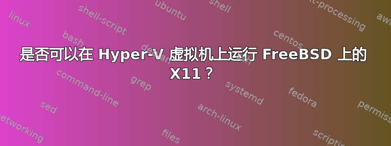 是否可以在 Hyper-V 虚拟机上运行 FreeBSD 上的 X11？