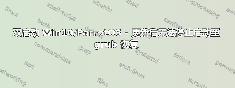 双启动 Win10/ParrotOS - 更新后无法停止启动至 grub 恢复