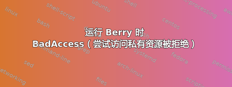 运行 Berry 时 BadAccess（尝试访问私有资源被拒绝）