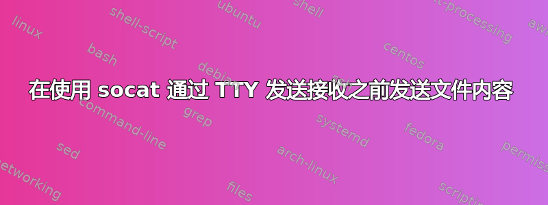 在使用 socat 通过 TTY 发送接收之前发送文件内容